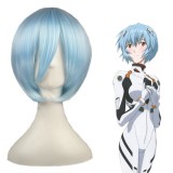 35cm Short Ice Blue Eva Ayanami Rei Synthetic Anime Cosplay Wig CS-001B