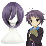 35cm Short Violet Suzumiya Haruhi no Yuuutu Nagato Yuki Synthetic Anime Cosplay Wig CS-001D