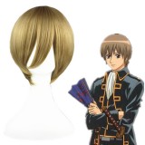 35cm Short Flaxen Gin Tama Okita Sougo Synthetic Anime Cosplay Wig CS-002E