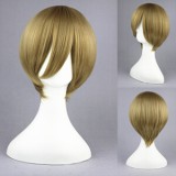 35cm Short Flaxen Gin Tama Okita Sougo Synthetic Anime Cosplay Wig CS-002E