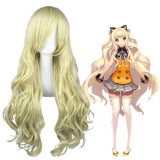 80cm Long Wave Beige K-ON！Kotobuki Tsumugi Synthetic Hair Anime Cosplay Wig CS-032A