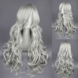 90cm Long Wave Angel Sanctuary Rosiel Wig Synthetic Silver Gray Anime Cosplay Wig CS-034B