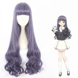 90cm Long Curly Purple Mixed Card Captor Sakura Tomoyo Wig Synthetic Anime Cosplay Wigs CS-360B