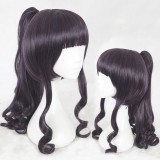 55cm Long Curly Dark Purple Hair Card Captor Sakura Tomoyo Wig Synthetic Anime Cosplay Wigs+1Ponytail CS-361B