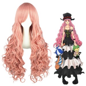 90cm Long Wave Vocaloid Luka Hair Wig Pink Synthetic Anime Cosplay Wigs CS-065A