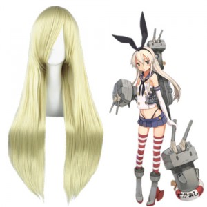 80cm Long Straight Chobits Agatsuma Soub Wig Synthetic Beige Anime Cosplay Wig CS-033B