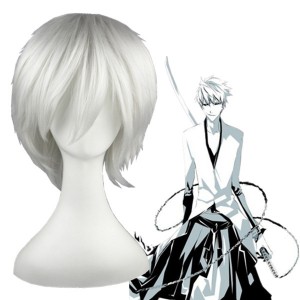 30cm Short Silver White Hitman Reborn Byakuran·Gesso Synthetic Anime Cosplay Wig CS-015A