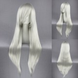 80cm Long Straight Final Fantasy Sephiroth Wig Synthetic Silver White Anime Cosplay Wig CS-033D