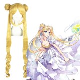 100cm Long Curly Blonde Sailor Moon Synthetic Anime Cosplay Hair Wig CS-022A