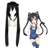 100cm Long Straight K-ON! Nakano Azusa Wig Synthetic Black Anime Cosplay Wigs CS-041A