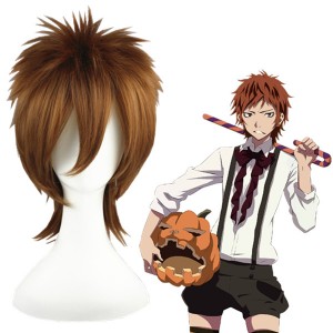 35cm Short Katekyo Hitman Reborn Sawada Tsunayoshi Synthetic Anime Hair Wig Brown Cosplay Wig CS-021A