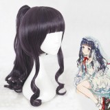 55cm Long Curly Dark Purple Hair Card Captor Sakura Tomoyo Wig Synthetic Anime Cosplay Wigs+1Ponytail CS-361B
