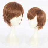 30cm Short Light Brown Card Captor Sakura Cosplay Li Syaoran Wig Synthetic Anime Cosplay Wig CS-360D