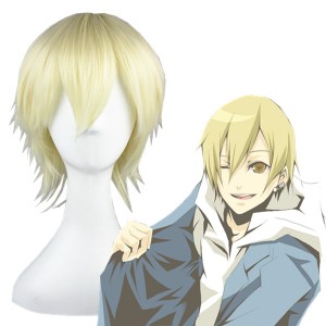 35cm Short Beige DuRaRaRa!!  Kida Masaomi Synthetic Anime Cosplay Hair Wig CS-023A