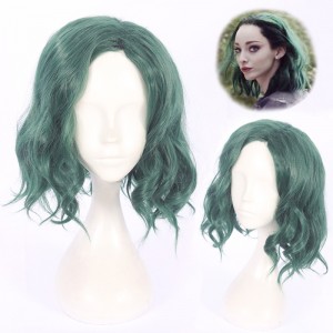 30cm Short Curly Dark Green The Gifted Polari Wig Synthetic Anime Cosplay Wigs CS-350B