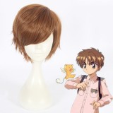 30cm Short Light Brown Card Captor Sakura Cosplay Li Syaoran Wig Synthetic Anime Cosplay Wig CS-360D