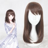 45cm Medium Long Brown Game Love and Producer Heroine Wig Synthetic Anime Cosplay Wig CS-357E