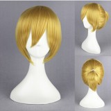 35cm Short Gold Vocaloid Len Wig Synthetic Anime Cosplay Hair Wigs CS-048A