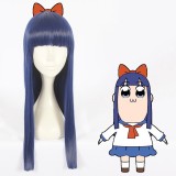 60cm Long Straight Blue POP Team Epic Pipimi Wig Synthetic Anime Cosplay Wig CS-363A