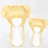 40cm Medium Long Blonde Card Captor Sakura Kinomoto Sakura Wig Synthetic Anime Cosplay Wigs+2Ponytails CS-359C