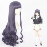 90cm Long Curly Purple Mixed Card Captor Sakura Tomoyo Wig Synthetic Anime Cosplay Wigs CS-360B