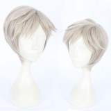 30cm Short Light Gray Card Captor Sakura Cosplay Tukisiro Yukito Anime Wig Synthetic Hair Wig CS-360C