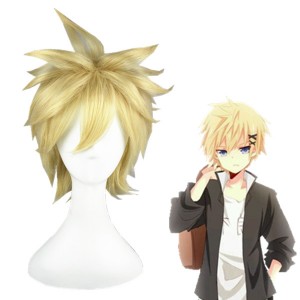 35cm Short  Arcana Famiglia Liberta Wig Synthetic Light Gold Anime Cosplay Wigs CS-058A