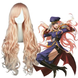 80cm Long Wave Light Pink Macross Series Sheryl Nome Synthetic Anime Cosplay Wigs CS-032C