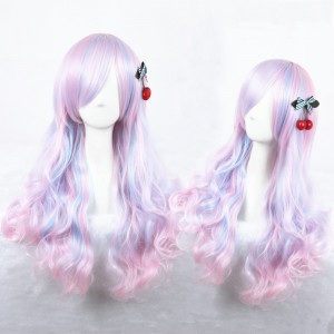 70cm Long Wave Three Colors Mixed Synthetic Hair Anime Cosplay Costume Lolita Wigs CS-045A