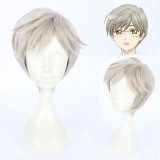 30cm Short Light Gray Card Captor Sakura Cosplay Tukisiro Yukito Anime Wig Synthetic Hair Wig CS-360C