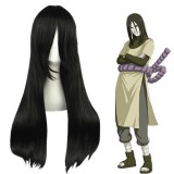 60cm Long Straight Black Bleach Kuchiki Byakuya Synthetic Anime Cosplay Wig CS-029B