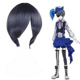 35cm Short Kuroshitsuji Ciel Phantomhive Wig Blue&Gray Mixed Anime Cosplay Hair Wig CS-038A