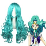 65cm Long Wave Sailor Moon Kaiou Michiru Light Green Synthetic Anime Cosplay Hair Wig CS-031B