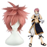 35cm Short Pink Fairy Tail Natsu Dragneel Synthetic Anime Cosplay Wig CS-011C