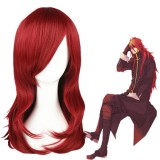 55cm Medium Long Naruto Uzumaki Karin Wine Red Synthetic Anime Cosplay Wig CS-026B