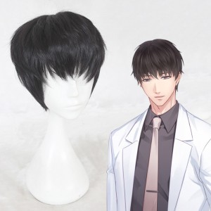 30cm Short Black Game Love and Producer Xumo Wig Synthetic Anime Cosplay Wig CS-357A