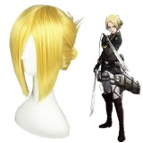 35cm Short Blonde Shingeki no Kyojin Annie Leonheart Wig Synthetic Anime Cosplay Wig CS-091A