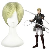 30cm Short Shingeki no Kyojin Erwin Smith Wig Green Mixed Anime Cosplay Wigs CS-089A