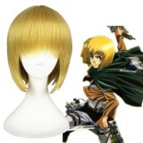 35cm Short Shingeki no Kyojin Armin Arlart Wig Golden Synthetic Anime Cosplay Wig CS-085A