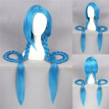 135cm Long Blue League of Legends LOL Cimdy Yuye Jinx Wig Synthetic Anime Cosplay Wig CS-119A