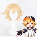 30cm Short Golden AOTU World Jin Wig Synthetic Anime Hair Cosplay Wigs CS-348A