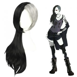 60cm Long Straight Black&Gray Tokyo Ghoul-うた Wigs Synthetic Anime Cosplay Hair Wig CS-195G