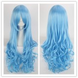 80cm Long Wave Blue Date A Live Wig Synthetic Anime Hair Cosplay Costume Wigs CS-034D
