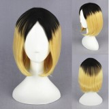 35cm Short Black&Blonde Haikyuu!! Kozumekenma Wig Synthetic Anime Cosplay Wig CS-186B