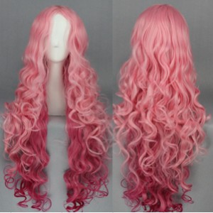 90cm Long Wave Pink Mixed Uta No Prince Sama Ringo Tsukimiya Wig Synthetic Anime Cosplay Hair Wigs CS-161A