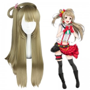 90cm Long Straight Flaxen Love Live Uchida Aya Wig Synthetic Anime Cosplay Wig CS-181A