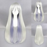 70cm Long Straight Silver White Mixed Gugure! Kokkuri San Fox Wig Synthetic Anime Cosplay Wigs CS-220A