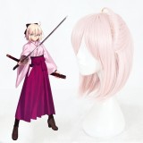 35cm Short Pink Fate/Grand Order Okita Souji Wig Synthetic Party Hair Anime Cosplay Wig CS-345C