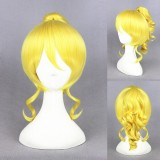 35cm Short Curly Yellow Love Live Eli Ayase Wig Synthetic Anime Cosplay Wig+1Ponytail CS-219A