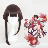 45cm Medium Long Straight Brown Game of Onmyoji Wig Synthetic Party Hair Anime Cosplay Wigs CS-315G